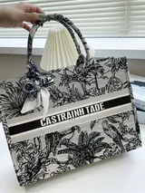 Floral Print Jute Tote with Cotton Rope Handles – view 1
