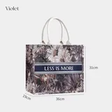 Floral Print Jute Tote with Cotton Rope Handles – view 4