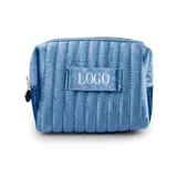 Dark Green Quilted Velvet Makeup Bag – view 4