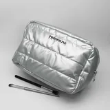 Silver Padded Cosmetic Bag with Handle – view 1