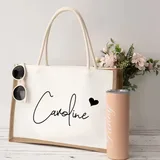 Jute Tote Bag with Leather Handles – view 5