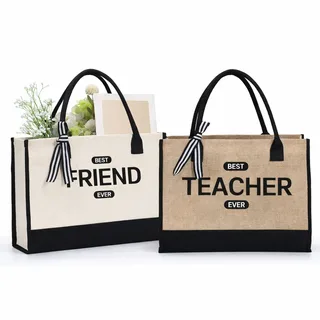 White Canvas Gift Tote with Shoulder Handles
