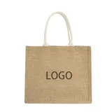 Laminated Jute Tote with Canvas Front Panel – view 6