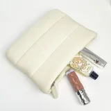 White Quilted Puffer Neoprene Makeup Bag – view 5
