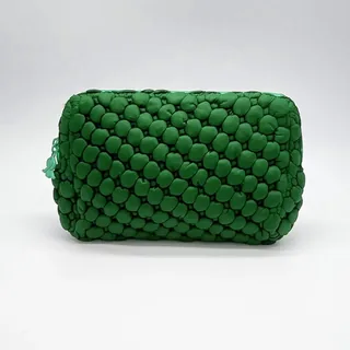 Black Quilted Puffy Cosmetic Bag