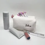 Personalized Waffle Cotton Makeup Pouch – view 5