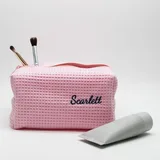 Personalized Waffle Cotton Makeup Pouch – view 2