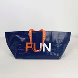 Deep Blue Big-Capacity Laminated PP Woven Tote – view 1