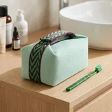 Canvas Beauty Tote Cosmetic Bag with Zipper – view 1