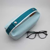 Sky Blue Canvas Cosmetic Bag with Handle – view 6