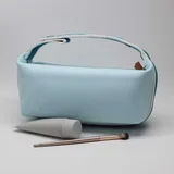 Sky Blue Canvas Cosmetic Bag with Handle – view 2