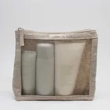 Beige Cotton Mesh Cosmetic Pouch – view 4