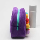 Purple Pom Pom Plush Makeup Bag – view 6