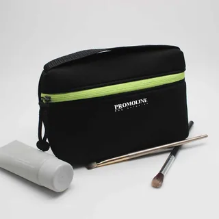 Slim Black Neoprene Travel Makeup Bag