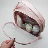Pink PU Mesh Makeup Case with Soft Handle – view 2