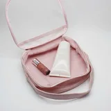 Pink PU Mesh Makeup Case with Soft Handle – view 3
