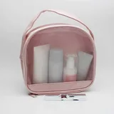 Pink PU Mesh Makeup Case with Soft Handle – view 6