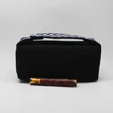 Black Canvas Cosmetic Bag with Chevron Webbing Handle – view 4