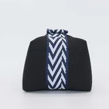 Black Canvas Cosmetic Bag with Chevron Webbing Handle – view 6