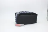 Black Canvas Cosmetic Bag with Chevron Webbing Handle – view 5