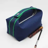 Deep Blue Canvas Cosmetic Bag with Handle – view 3