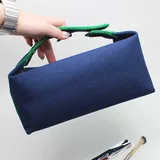Deep Blue Canvas Cosmetic Bag with Handle – view 6