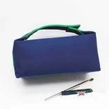 Deep Blue Canvas Cosmetic Bag with Handle – view 2