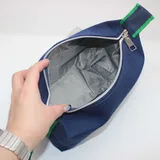 Deep Blue Canvas Cosmetic Bag with Handle – view 5