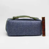 Deep Blue Canvas Cosmetic Bag with Webbing Handle – view 2