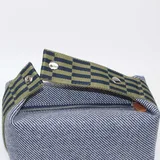 Deep Blue Canvas Cosmetic Bag with Webbing Handle – view 5