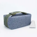 Deep Blue Canvas Cosmetic Bag with Webbing Handle – view 6