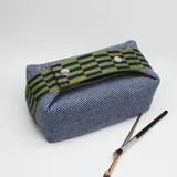 Deep Blue Canvas Cosmetic Bag with Webbing Handle – view 3
