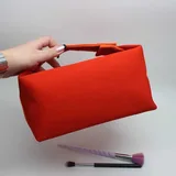 Orange Canvas Cosmetic Bag with Webbing Handle – view 3