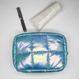 Shiny Quilted Nylon Cosmetic Bag with Mesh Pockets – view 5