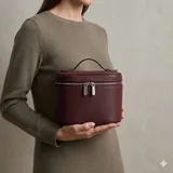 Litchi-Grain PU Cosmetic Bag with Handle – view 2