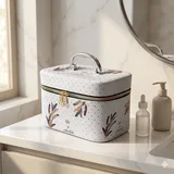 White PU Cosmetic Case with Mirror – view 6