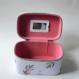 White PU Cosmetic Case with Mirror – view 2