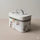 White PU Cosmetic Case with Mirror – view 5