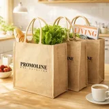 Camel Jute Tote Handbag with Hand Handles – view 2