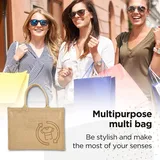 Camel Jute Tote Handbag with Hand Handles – view 6