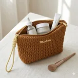Fluffy Polyester Cosmetic Bag with Rope Handle – view 3