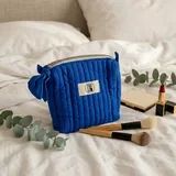 Blue Vertical-Quilt Cotton Toiletry Case – view 5