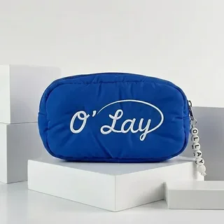 Royal Blue Puff Quilted Polyester Toiletry Bag