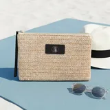 Natural Straw Cosmetic Bag with Zipper – view 4