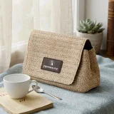 Beige Woven Straw Makeup Bag – view 6
