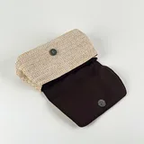 Beige Woven Straw Makeup Bag – view 2