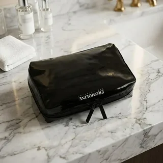 Black Glossy Patent PU Makeup Bag