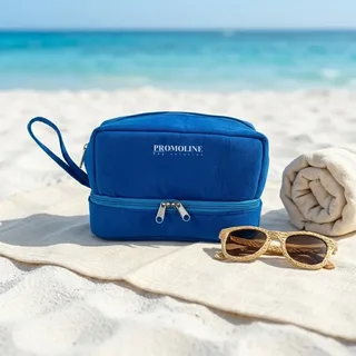 Klein Blue Double-Layer Polyester Cosmetic Bag