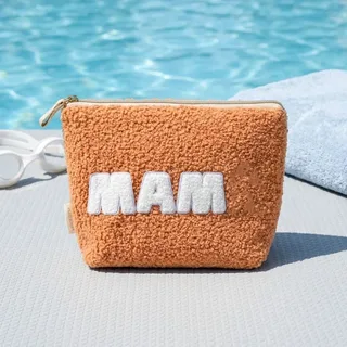 Orange Teddy Fleece Cosmetic Bag