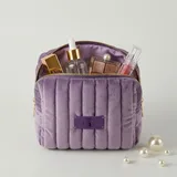 Purple Quilted Velvet Makeup Bag – view 3
